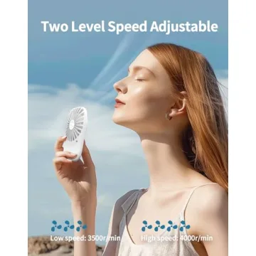 Aluan USB Rechargeable Handheld Fan Adjustable Speeds