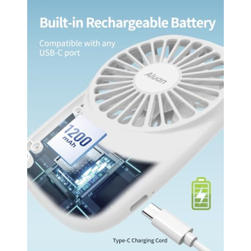 Aluan USB Rechargeable Handheld Fan Adjustable Speeds