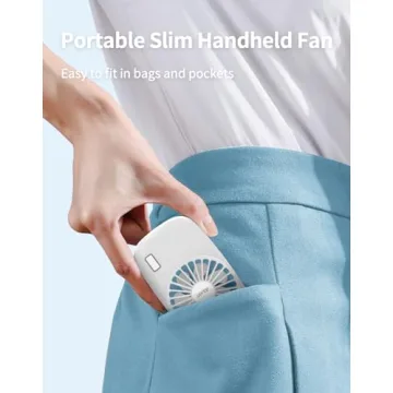 Aluan USB Rechargeable Handheld Fan Adjustable Speeds