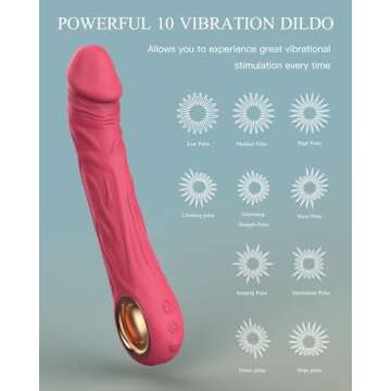 Nosakki Realistic Vibrator Dildo for Women, Sex Toys Clitoris G Spot Anal Stimulator with 10 Powerfu...