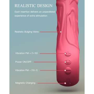 Nosakki Realistic Vibrator Dildo for Women, Sex Toys Clitoris G Spot Anal Stimulator with 10 Powerful Vibration Mode, Adult Toys Waterproof Powerful Vibrator for Couples