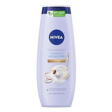 NIVEA Coconut and Almond Milk Body Wash with Nourishing Serum, 20 Fl Oz Bottle
