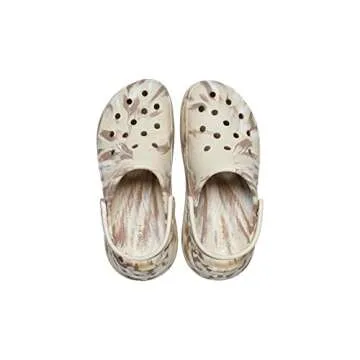 Crocs Unisex Classic Crush Clogs | Platform Shoes, Bone/Multi, Numeric_2 US Men