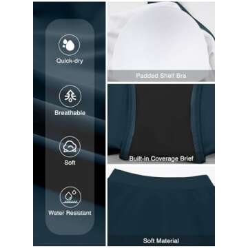 Aleumdr Vintage Ruched Tankini Swimsuits for Women