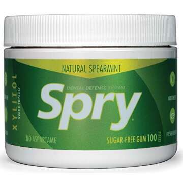 Spry Fresh Natural Xylitol Chewing Gum Dental Defense System Aspartame-Free Sugar Free Gum (Spearmin...