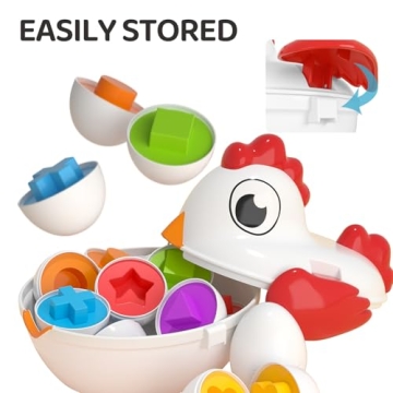 TEMI Chicken Easter Egg Toys for Kids - Educational Fun