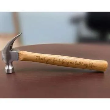 Father's Day Gift Thank You for Helping Me Build My Life DIY Gift Engraved Wood Handle Steel Hammer