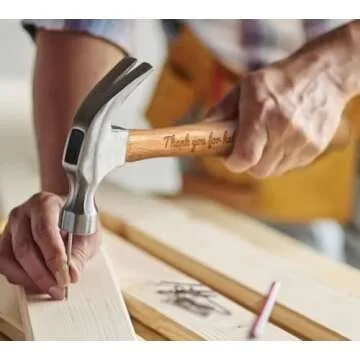 Father's Day Gift Thank You for Helping Me Build My Life DIY Gift Engraved Wood Handle Steel Hammer