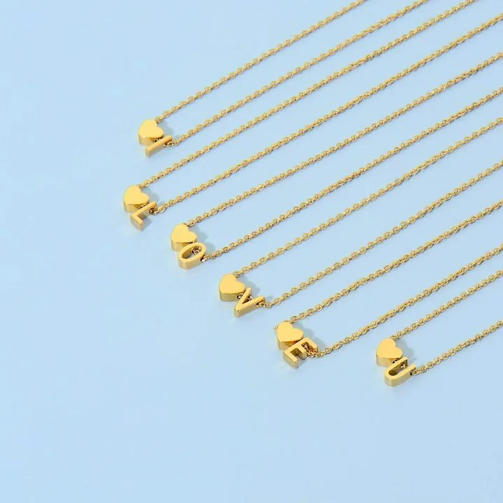 Personalized Initial Heart Necklace for Women