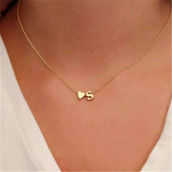 Personalized Initial Heart Necklace for Women