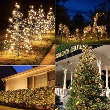 Battery Operated Christmas Lights 2 Pack 18 Feet 50 LED Clear Mini String Lights with 8 Modes Waterproof Tree Lights for Xmas Outdoor Indoor Holiday Party Garden Decor, Warm White