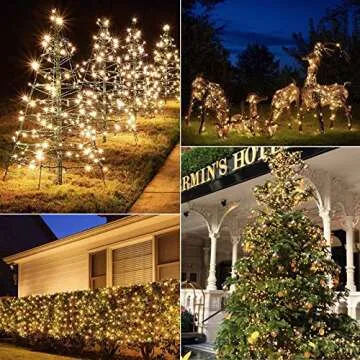 Battery Operated Christmas Lights 2 Pack 18 Feet 50 LED Clear Mini String Lights with 8 Modes Waterproof Tree Lights for Xmas Outdoor Indoor Holiday Party Garden Decor, Warm White