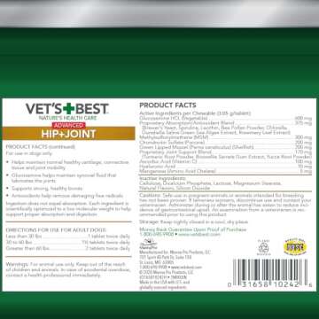 Vet's Best Advanced Hip & Joint Dog Supplements | Formulated with Glucosamine and Chondroitin to Sup...