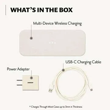 COURANT Catch:2 - Belgian Linen Dual Wireless Charging Pad - Compatible with iPhone 11, X, SE, Galaxy S23, S22, S21, S20, Note, AirPods/Pro (Natural)