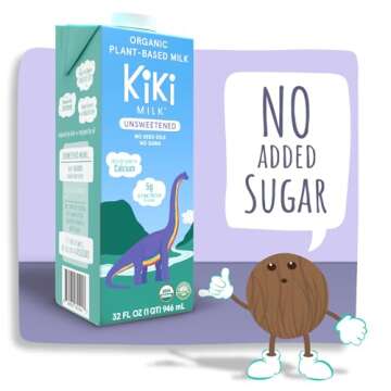 Kiki Milk Plant Based Milk - Organic Unsweetened - Calcium & Magnesium Source - Dairy Free, Gluten F...