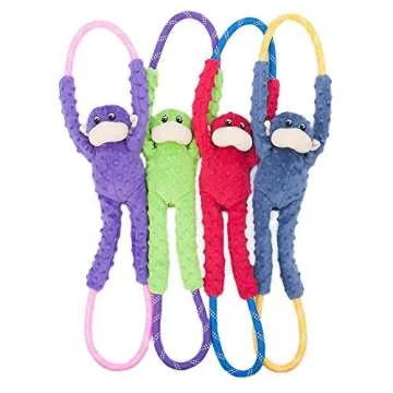 Durable ZippyPaws RopeTugz Monkey Dog Toy for All Breeds