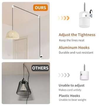 Adcssynd 6 Pack Upgrade Swag Hooks for Ceiling - Modern Hanging Lighting Fixture Solutions