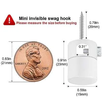 Adcssynd Ceiling Swag Hooks for Lights - 6 Pack Upgrade