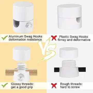 Adcssynd Ceiling Swag Hooks for Lights - 6 Pack Upgrade