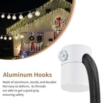 Adcssynd Ceiling Swag Hooks for Lights - 6 Pack Upgrade