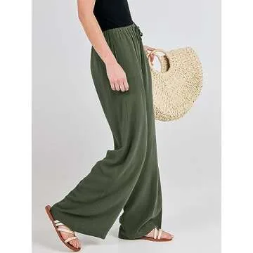 Stylish ANRABESS Women's Linen Palazzo Pants for Summer