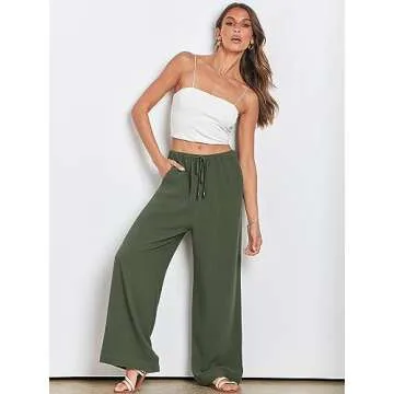 Stylish ANRABESS Women's Linen Palazzo Pants for Summer