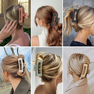 Sisiaipu 4 Inch Big Hair Claw Clips Non-Slip Durable Set