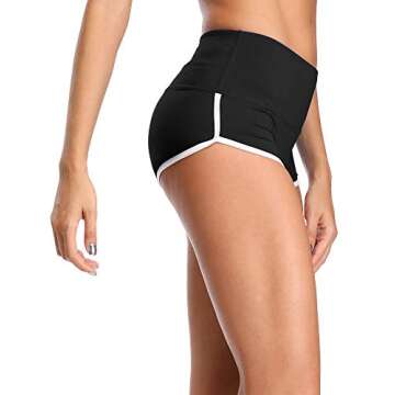 CADMUS Women's Workout Yoga Gym Shorts,1301,Black,Small