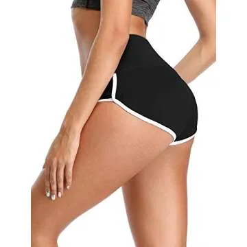 CADMUS Women's Workout Yoga Gym Shorts,1301,Black,Small