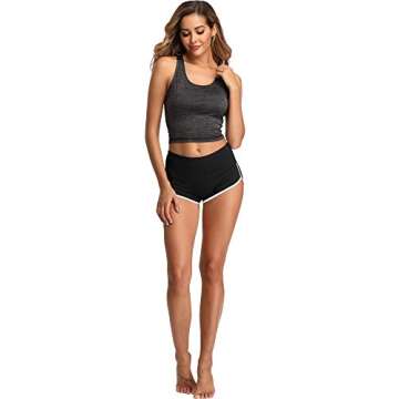 CADMUS Women's Workout Yoga Gym Shorts,1301,Black,Small