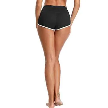 CADMUS Women's Workout Yoga Gym Shorts,1301,Black,Small