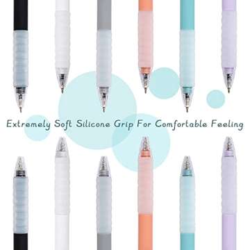 AZGO Ballpoint Pens Black Retractable Ink Writing Pen Office 0.7mm Ball Point Pen for Journaling (12-count)