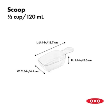 OXO Good Grips 1/2 Cup Scoop Clear Durable Dishwasher Safe
