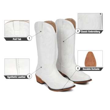 IUV Cowboy Boots For Women Pointy Toe Women's Western Boots Cowgirl Boots