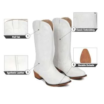 IUV Cowboy Boots For Women Pointy Toe Women's Western Boots Cowgirl Boots
