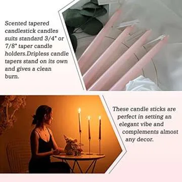 Romantic Pink Scented Taper Candles for Special Occasions