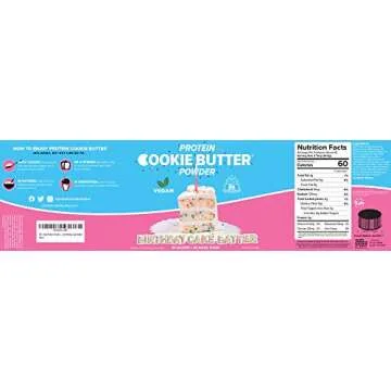 Flexible Dieting Lifestyle Vegan Protein Cookie Butter Powder - Birthday Cake Batter | Dairy-Free, Keto-Friendly, Low Carb, No Added Sugars | Easy to Mix, Bake and Spread | 7.7oz