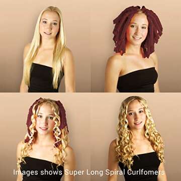 Heatless Hair Curlers Glam Up Kit by Curlformers • Deluxe Range • Spiral Curls Glam Up For Extra Long Hair Up To 22" • 20 No Heat Curlers & 1 Styling Hook • Healthy & Damage Free