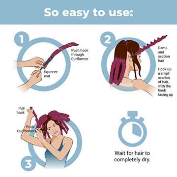 Heatless Hair Curlers Glam Up Kit by Curlformers • Deluxe Range • Spiral Curls Glam Up For Extra Long Hair Up To 22" • 20 No Heat Curlers & 1 Styling Hook • Healthy & Damage Free