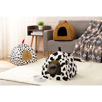 Hollypet Cat Bed - 2 in 1 Cozy Pet Cave for Cats