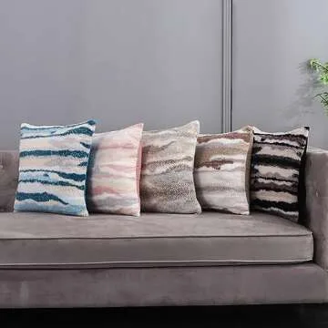 Soft Grey Faux Fur Pillow Covers - Set of 2 for Cozy Decor