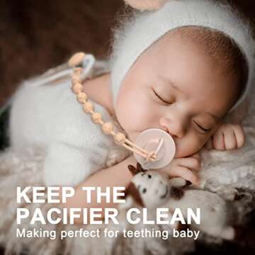 Cuddle Campus Silicone Pacifier Clip Holder with One Piece Design, Pack of 2 Soft Flexible Binky Clips with Texture for Baby Boy and Girl(6m+)