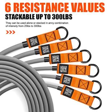 Resistance Bands, Heavy Exercise Bands with Handles, Fitness Bands for Working Out, Workout Bands for Men, Weight Bands Set for Muscle Training, Strength, Slim, Yoga, Home Gym Equipment