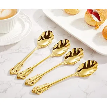 Elegant KEAWELL 6" Tea Spoons Set of 4 for All Occasions
