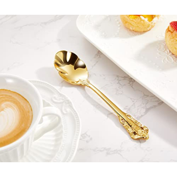 Elegant KEAWELL 6" Tea Spoons Set of 4 for All Occasions