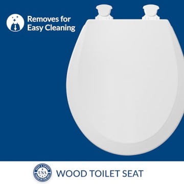 BEMIS 500EC 390 Easy Clean Toilet Seat Round Cotton White