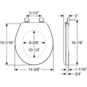 BEMIS 500EC 390 Easy Clean Toilet Seat Round Cotton White