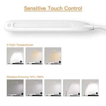 Versatile YOUKOYI LED Desk Lamp with Clamp and Touch Control