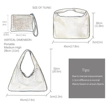 Stylish Woven Leather Hobo Bag for Women with Purse