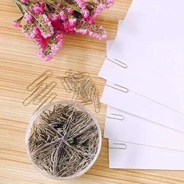 Youyuan Paper Clips PC500, 650 Pieces Assorted Sizes Silver Paperclips, Small, Medium and Jumbo (28mm, 33mm, 50 mm), for Office School Clips and Personal Document Organizing